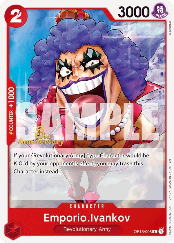 Emporio.Ivankov OP13-008 card from Carrying On His Will: 3rd Anniversary Tournament Cards
