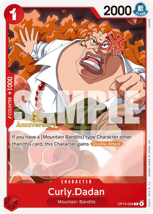Curly.Dadan OP13-009 card from Carrying On His Will: 3rd Anniversary Tournament Cards