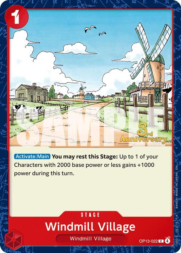 Windmill Village OP13-022 card from Carrying On His Will: 3rd Anniversary Tournament Cards