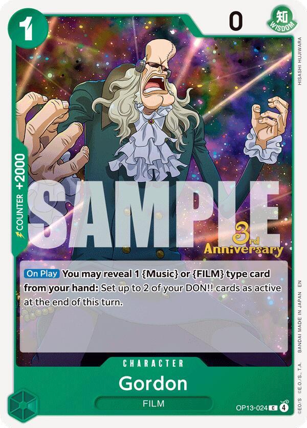 Gordon OP13-024 card from Carrying On His Will: 3rd Anniversary Tournament Cards