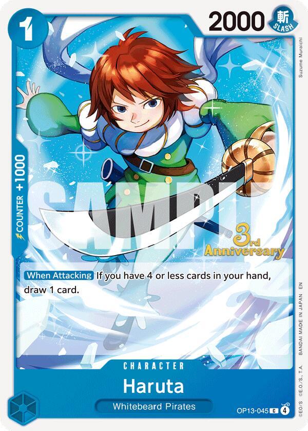 Haruta OP13-045 card from Carrying On His Will: 3rd Anniversary Tournament Cards