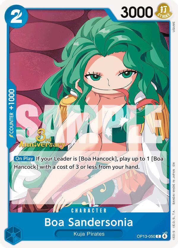 Boa Sandersonia OP13-050 card from Carrying On His Will: 3rd Anniversary Tournament Cards