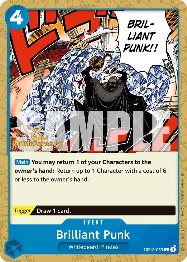 Brilliant Punk OP13-059 card from Carrying On His Will: 3rd Anniversary Tournament Cards