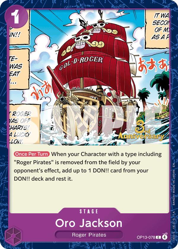 Oro Jackson OP13-078 card from Carrying On His Will: 3rd Anniversary Tournament Cards