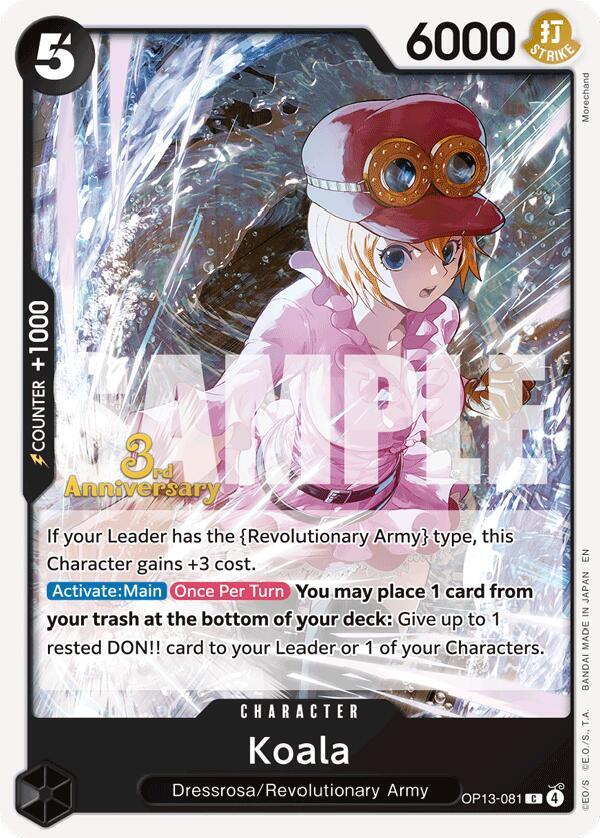 Koala OP13-081 card from Carrying On His Will: 3rd Anniversary Tournament Cards