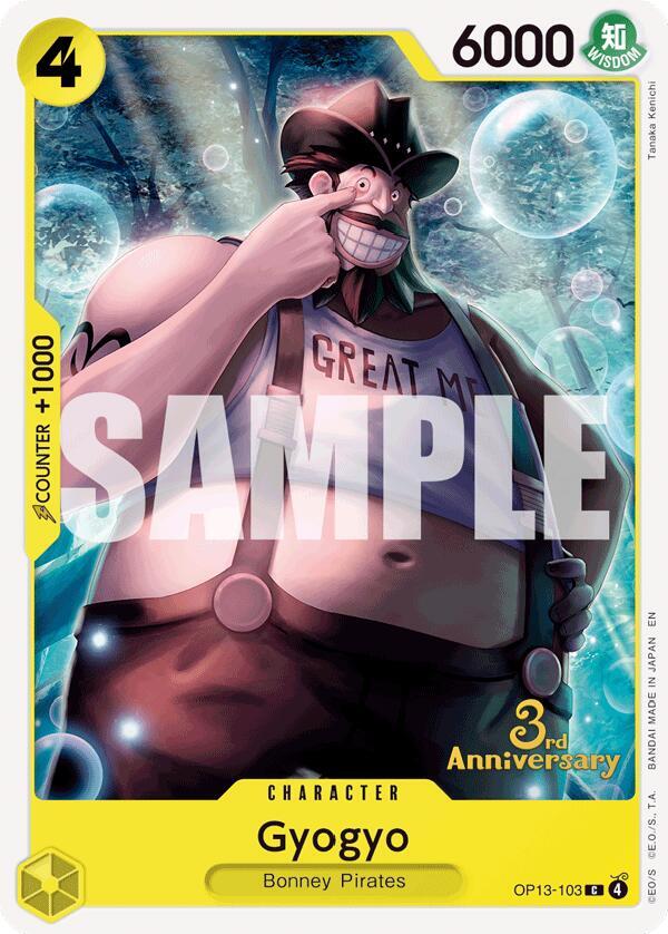 Gyogyo OP13-103 card from Carrying On His Will: 3rd Anniversary Tournament Cards