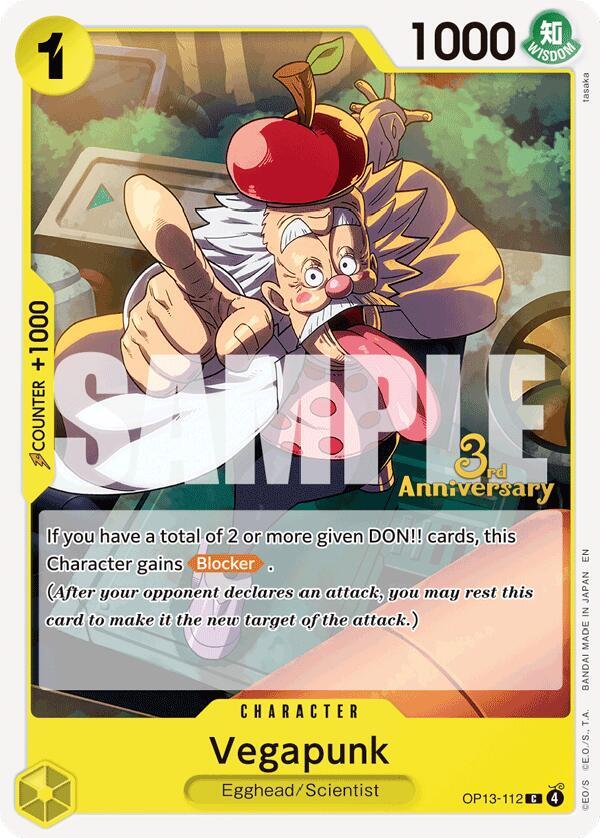 Vegapunk OP13-112 card from Carrying On His Will: 3rd Anniversary Tournament Cards