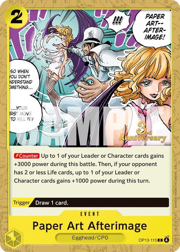 Paper Art Afterimage OP13-115 card from Carrying On His Will: 3rd Anniversary Tournament Cards
