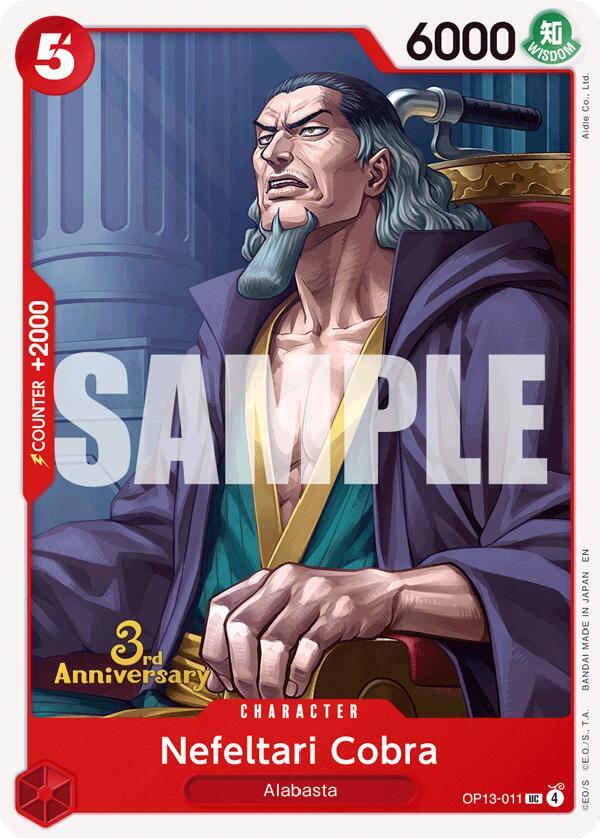 Nefeltari Cobra OP13-011 card from Carrying On His Will: 3rd Anniversary Tournament Cards