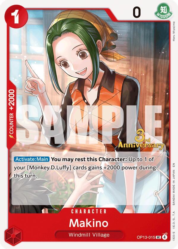Makino OP13-015 card from Carrying On His Will: 3rd Anniversary Tournament Cards