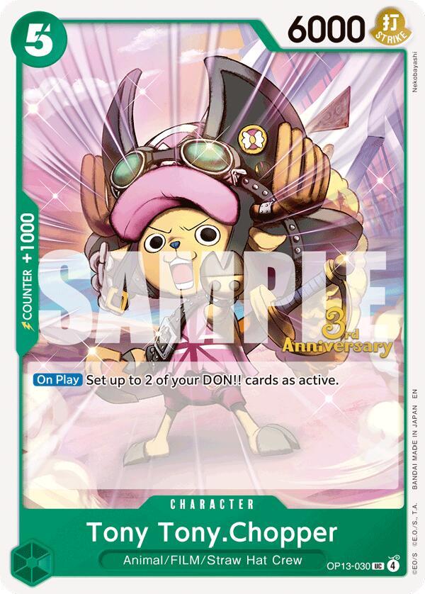 Tony Tony.Chopper OP13-030 card from Carrying On His Will: 3rd Anniversary Tournament Cards