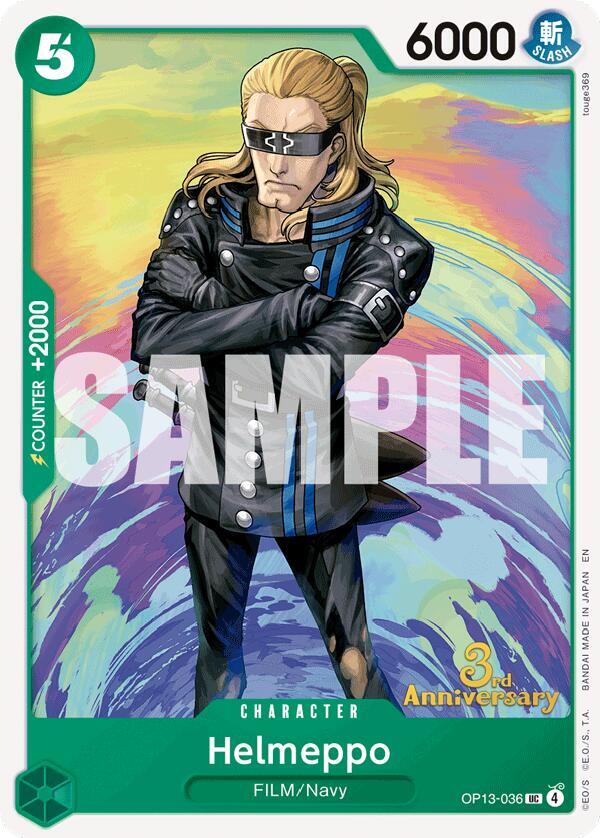 Helmeppo OP13-036 card from Carrying On His Will: 3rd Anniversary Tournament Cards