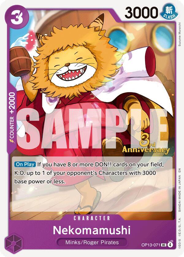 Nekomamushi OP13-071 card from Carrying On His Will: 3rd Anniversary Tournament Cards