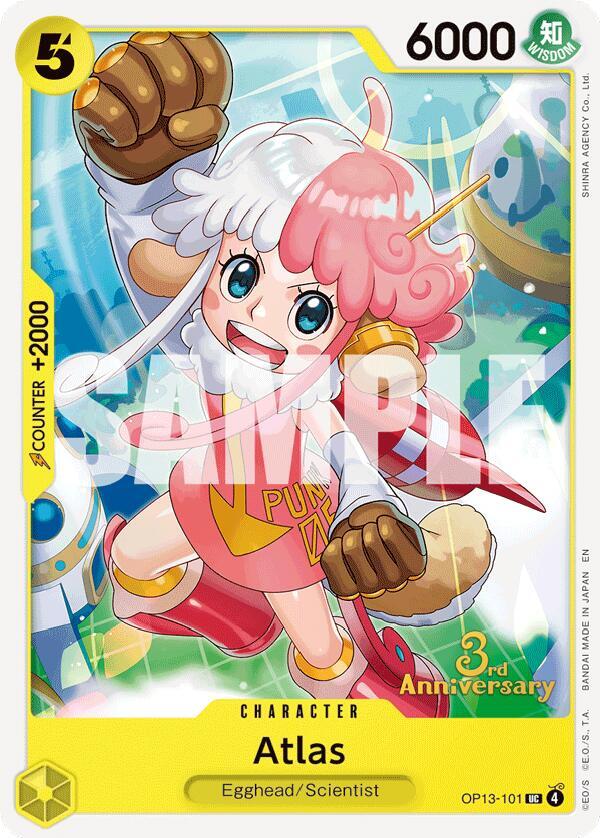 Atlas OP13-101 card from Carrying On His Will: 3rd Anniversary Tournament Cards