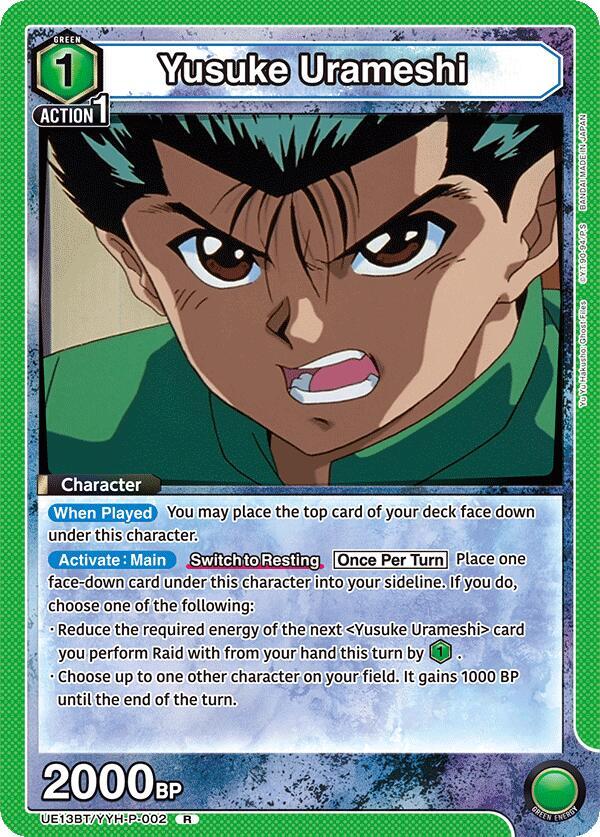 Yusuke Urameshi UE13BT/YYH-P-002 card from UE13BT: Yu Yu Hakusho: Ghost Files