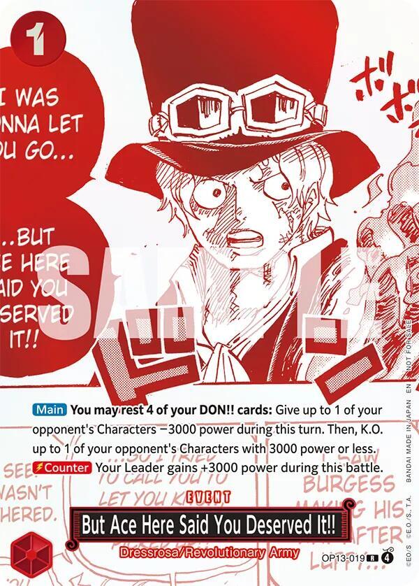 But Ace Here Said You Deserved It!! (3rd Anniversary Treasure Campaign Pack) OP13-019 card from One Piece Promotion Cards