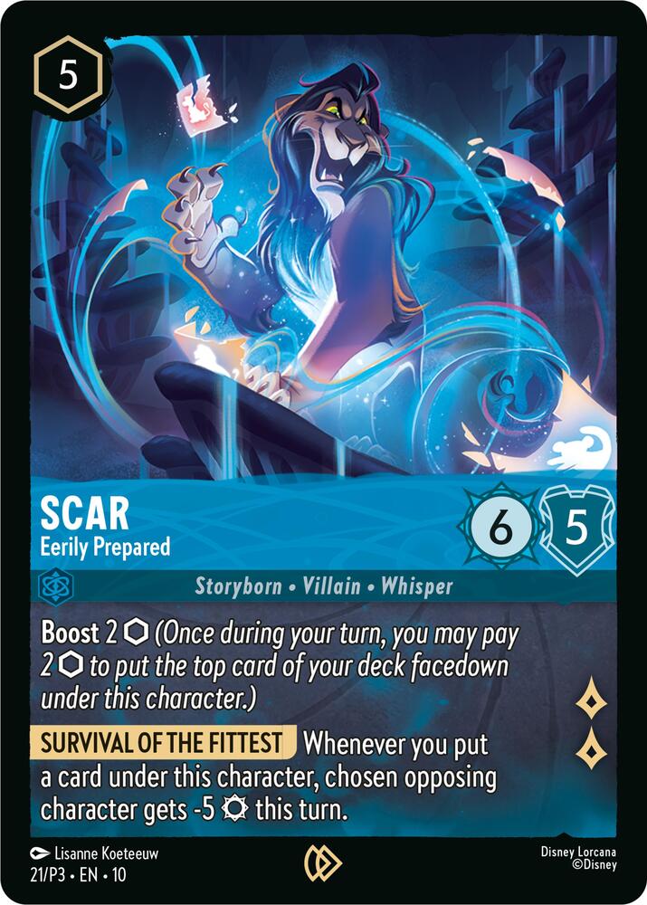 Scar - Eerily Prepared 21 card from Disney Lorcana Promo Cards