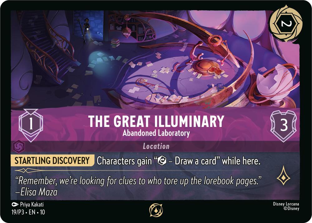 The Great Illuminary - Abandoned Laboratory 19 card from Disney Lorcana Promo Cards