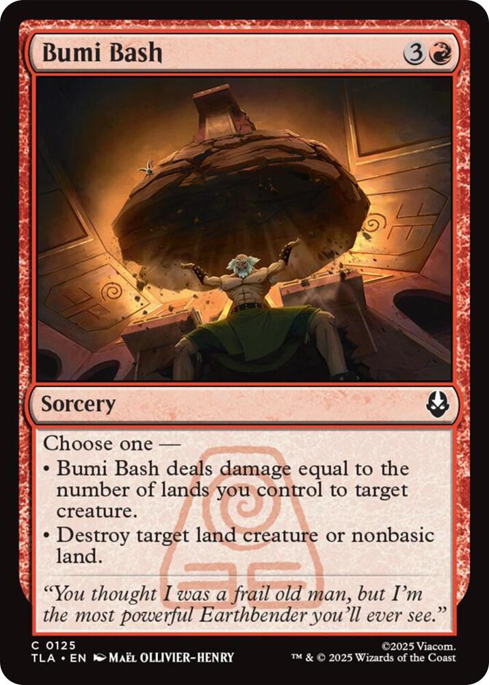 Bumi Bash 125 card from Avatar: The Last Airbender