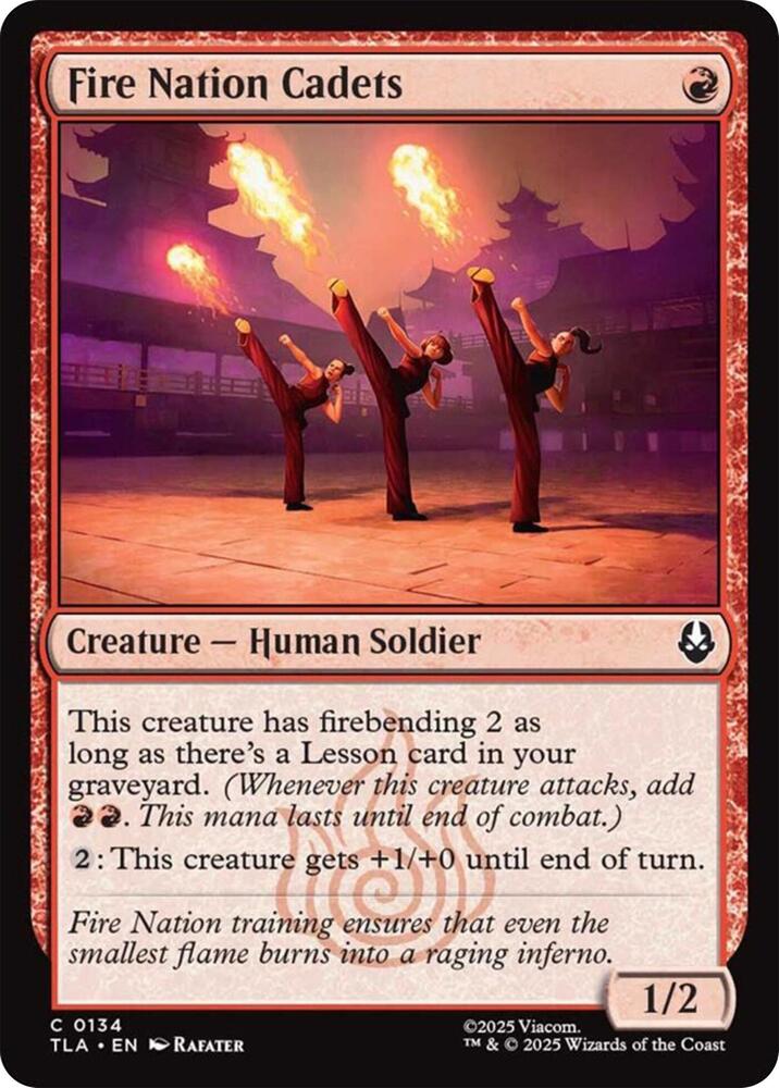 Fire Nation Cadets 134 card from Avatar: The Last Airbender