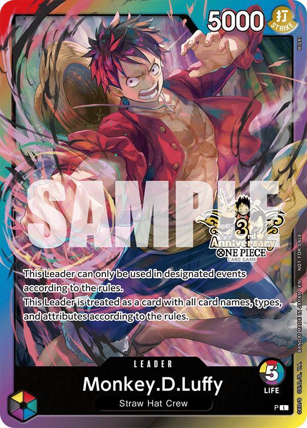 Monkey.D.Luffy (3rd Anniversary Tournament 3 Brothers Pack) card from Carrying On His Will: 3rd Anniversary Tournament Cards
