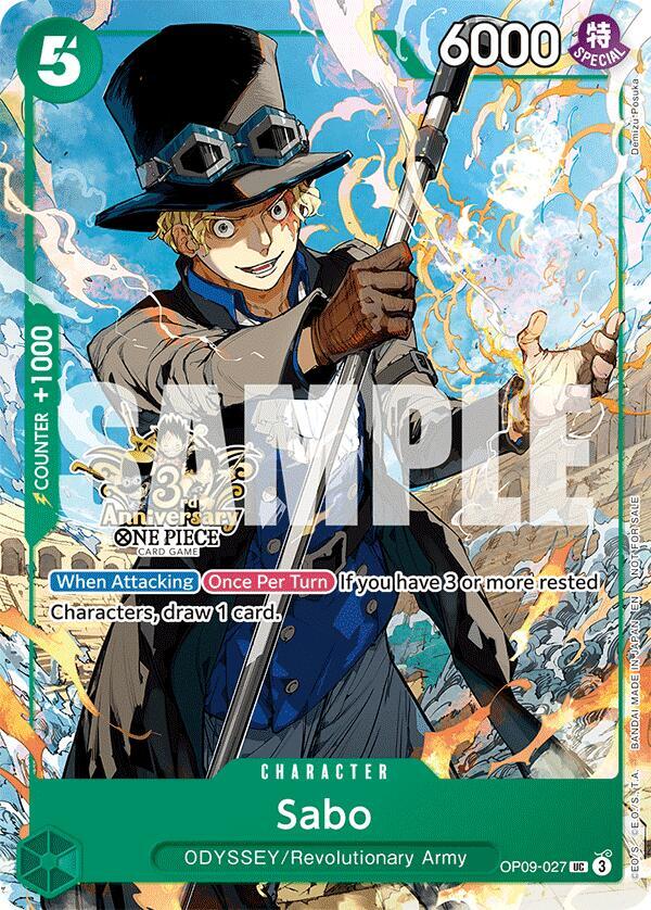 Sabo (3rd Anniversary Tournament 3 Brothers Pack OP09-027 card from Carrying On His Will: 3rd Anniversary Tournament Cards