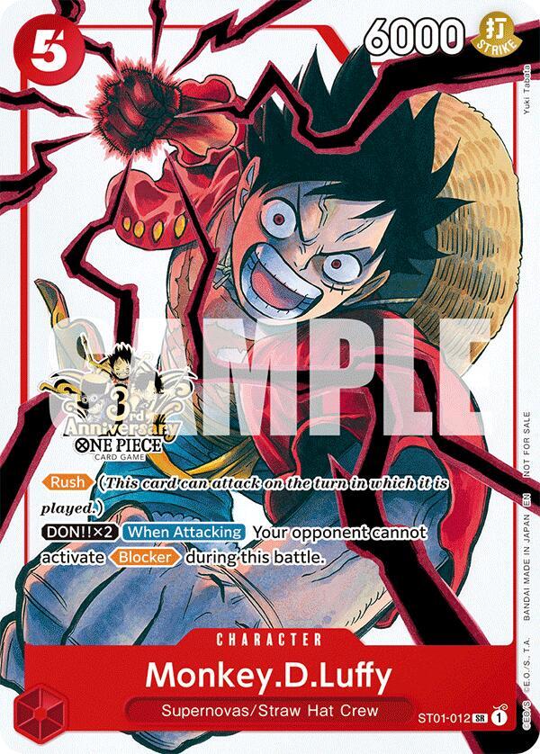 Monkey.D.Luffy (3rd Anniversary Tournament 3 Brothers Pack) ST01-012 card from Carrying On His Will: 3rd Anniversary Tournament Cards