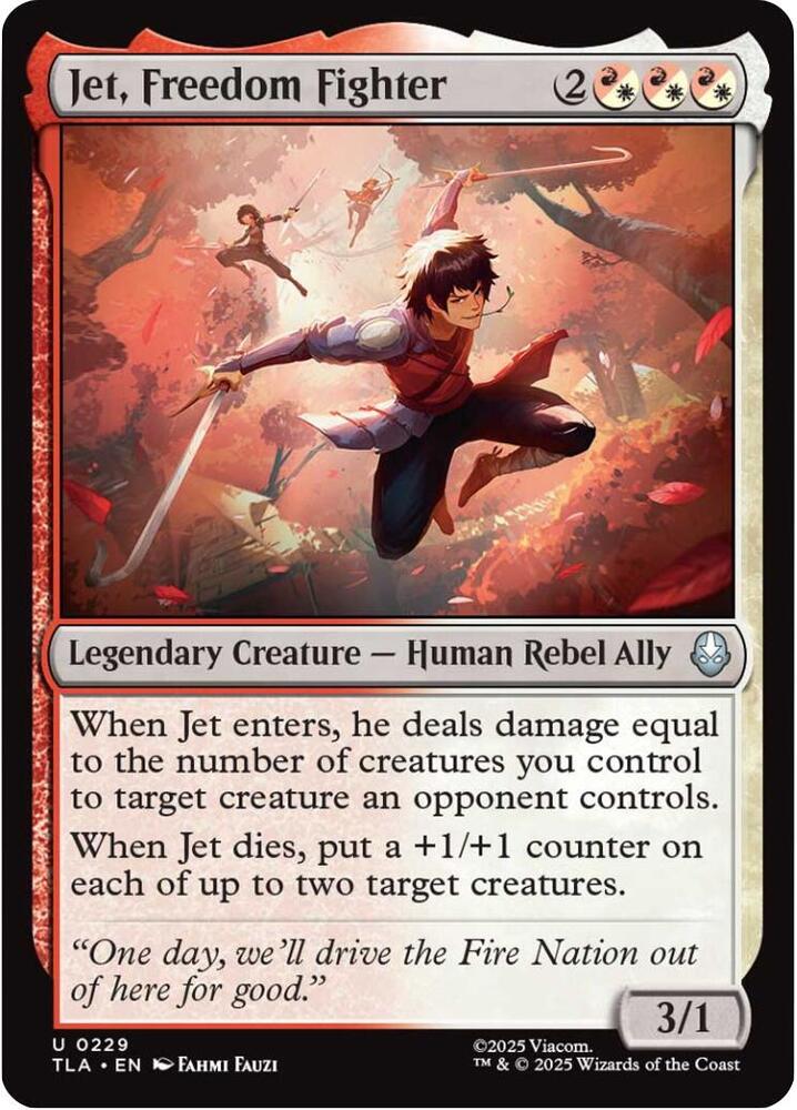 Jet, Freedom Fighter 229 card from Avatar: The Last Airbender