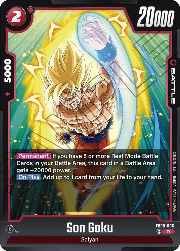 Son Goku FB08-006 card from Saiyan's Pride