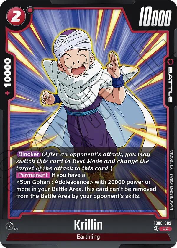 Krillin FB08-002 card from Saiyan's Pride