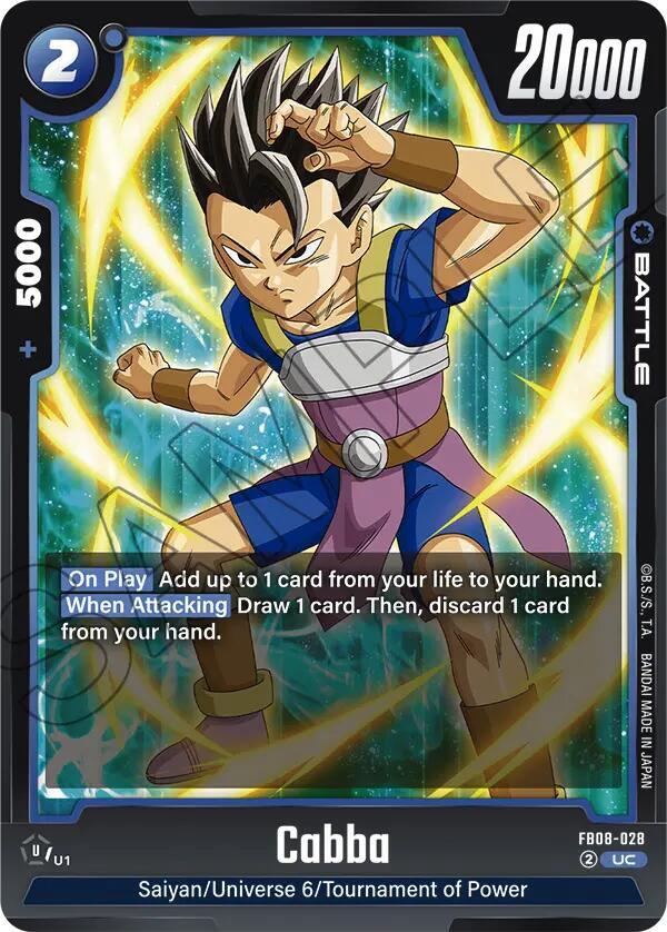Cabba FB08-028 card from Saiyan's Pride