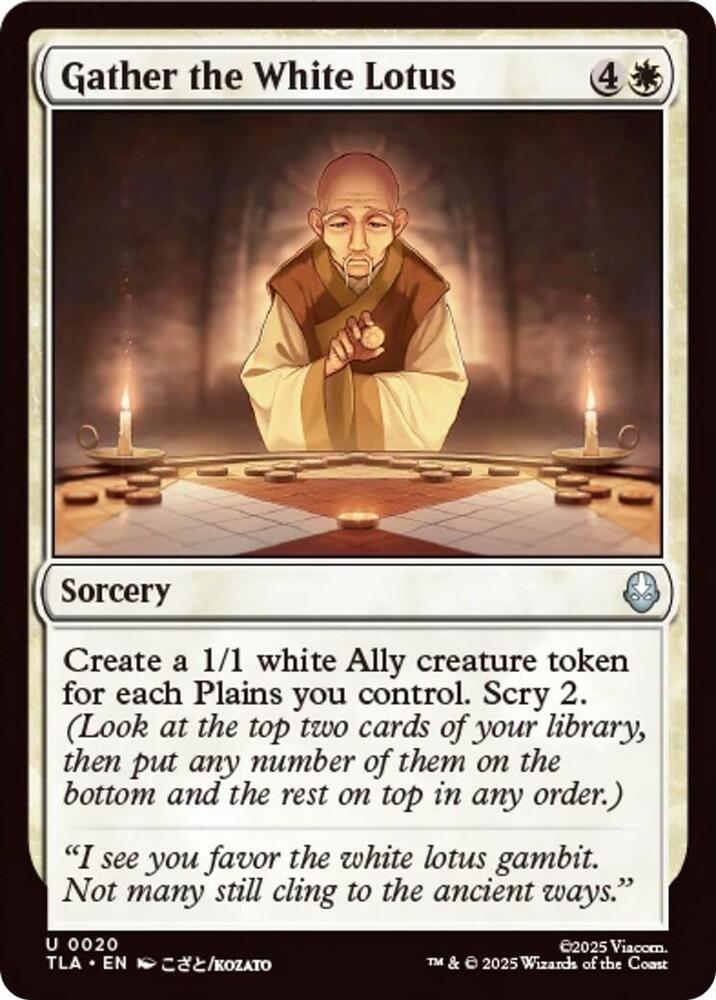 Gather the White Lotus 20 card from Avatar: The Last Airbender