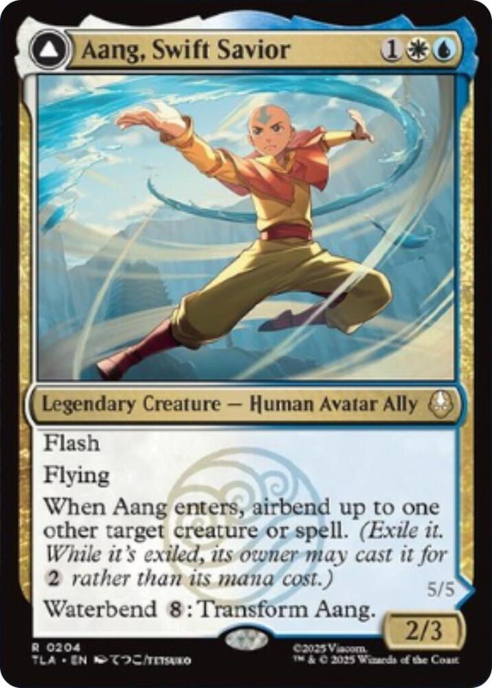 Aang, Swift Savior 204 card from Avatar: The Last Airbender