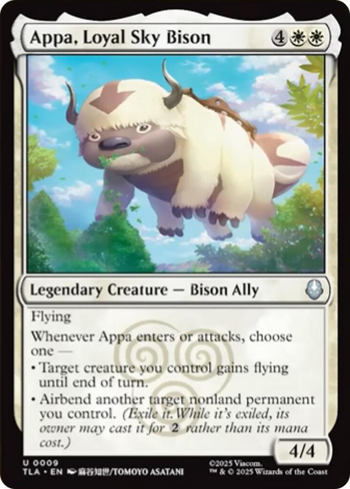 Appa, Loyal Sky Bison 9 card from Avatar: The Last Airbender