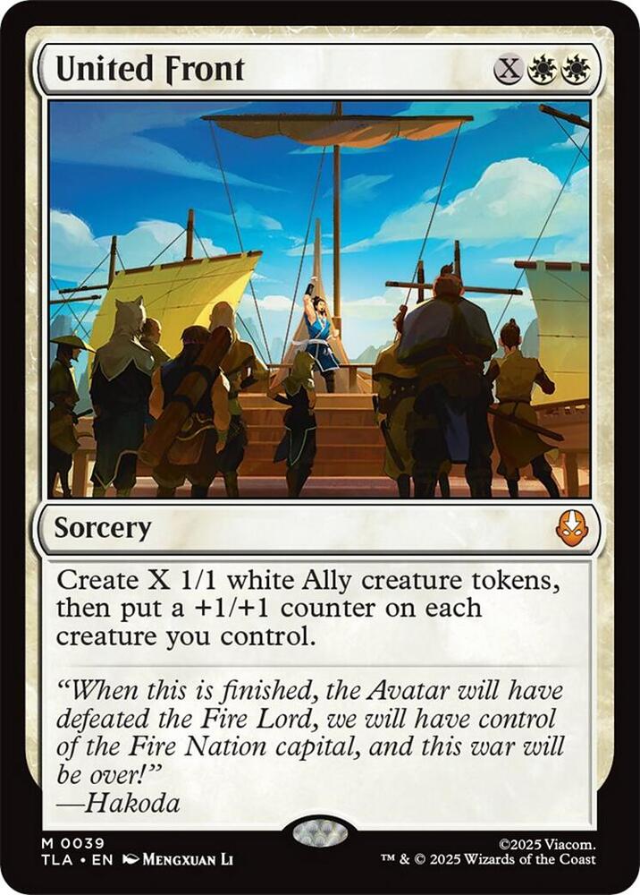 United Front 39 card from Avatar: The Last Airbender