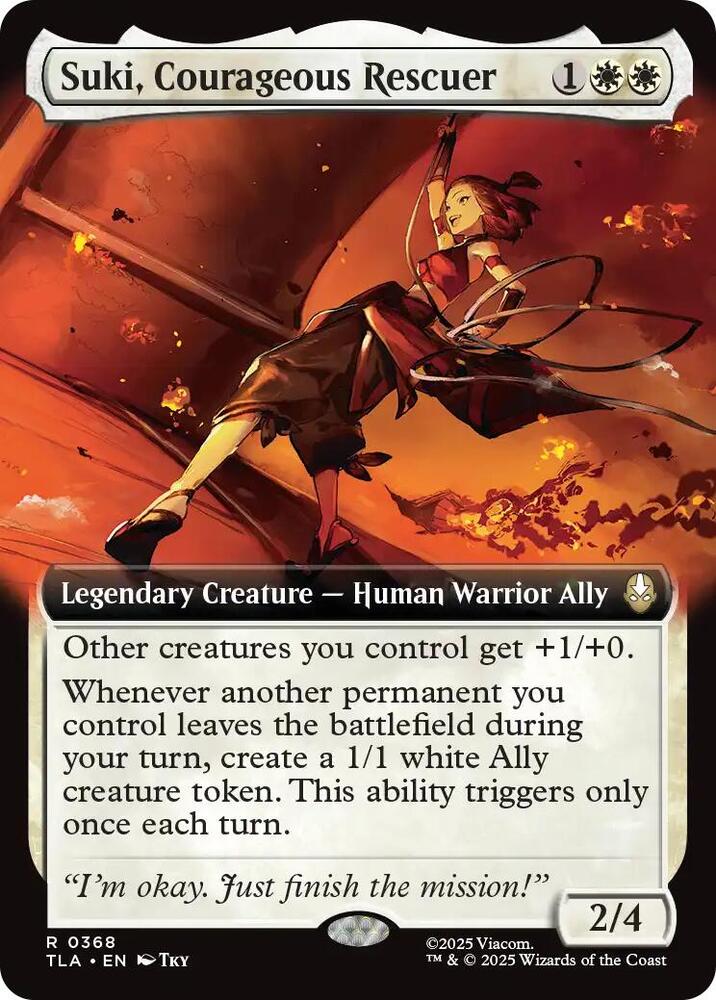 Suki, Courageous Rescuer (Extended Art) 368 card from Avatar: The Last Airbender