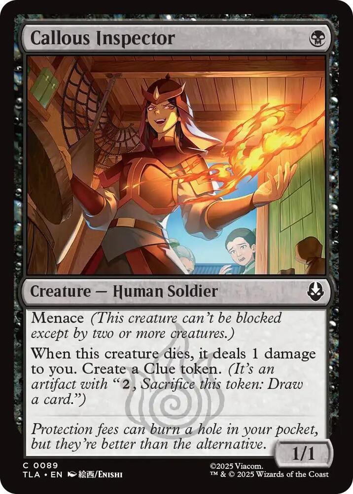 Callous Inspector 89 card from Avatar: The Last Airbender