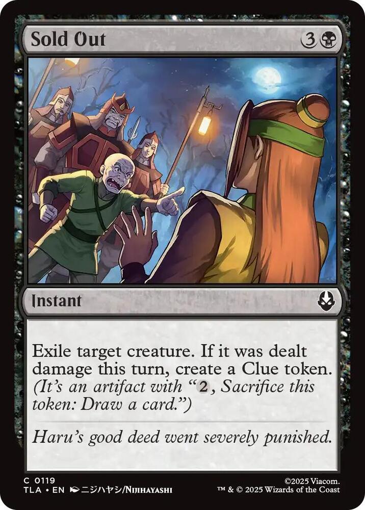 Sold Out 119 card from Avatar: The Last Airbender
