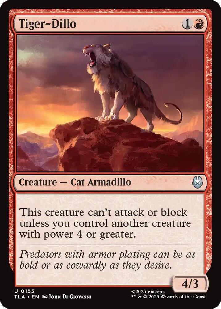 Tiger-Dillo 155 card from Avatar: The Last Airbender