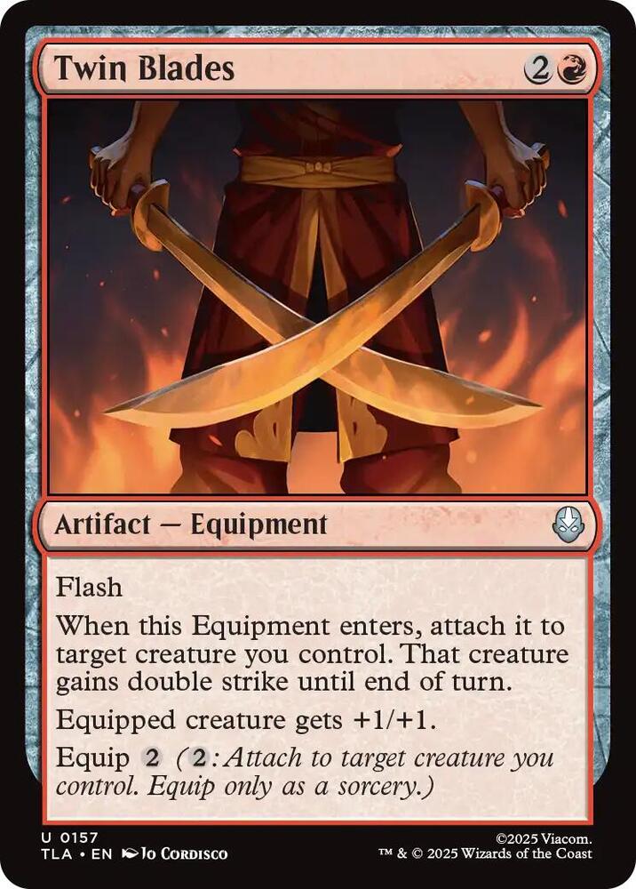 Twin Blades 157 card from Avatar: The Last Airbender