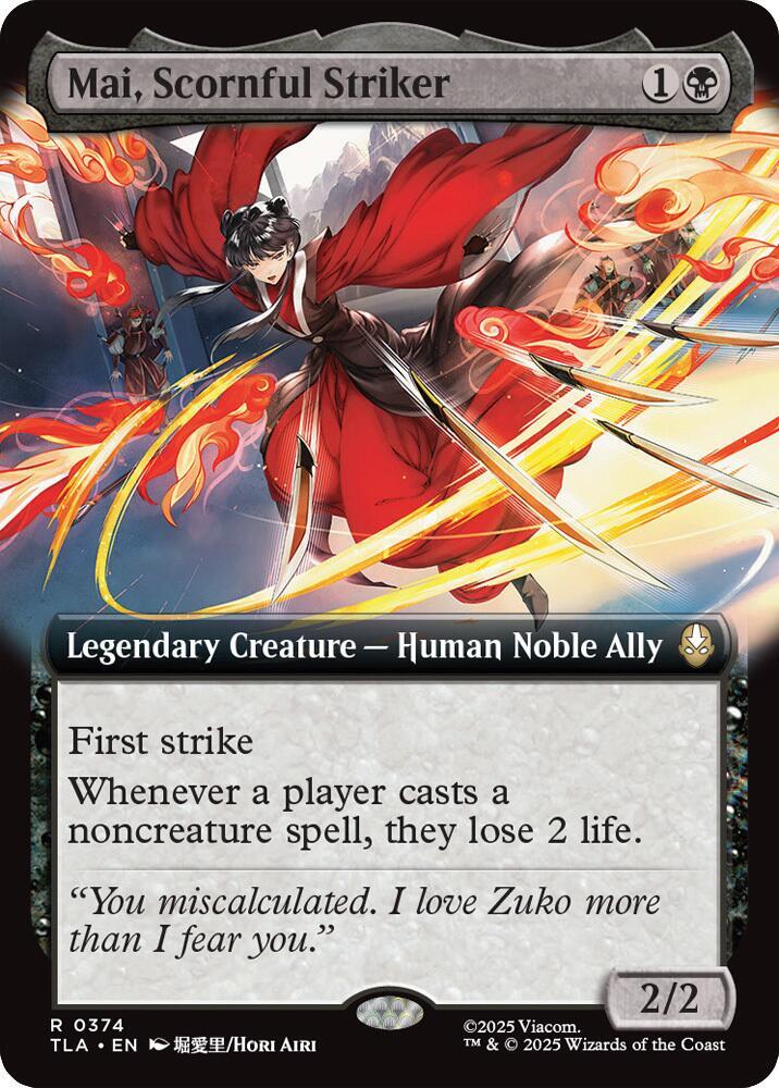 Mai, Scornful Striker (Extended Art) 374 card from Avatar: The Last Airbender