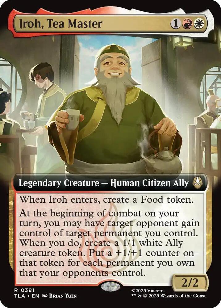 Iroh, Tea Master (Extended Art) 381 card from Avatar: The Last Airbender