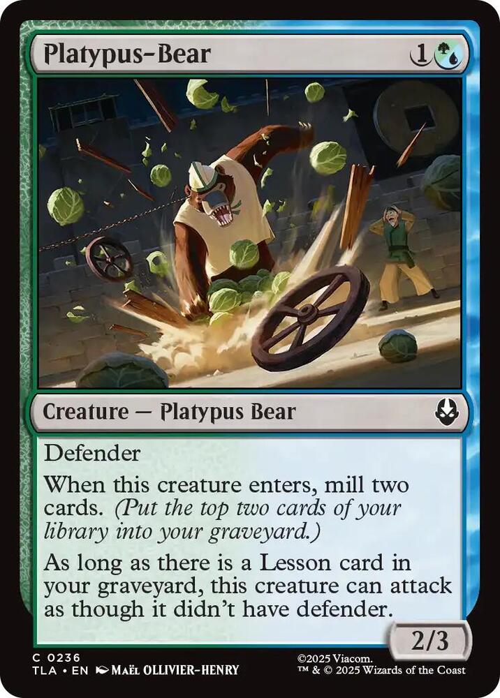 Platypus-Bear 236 card from Avatar: The Last Airbender