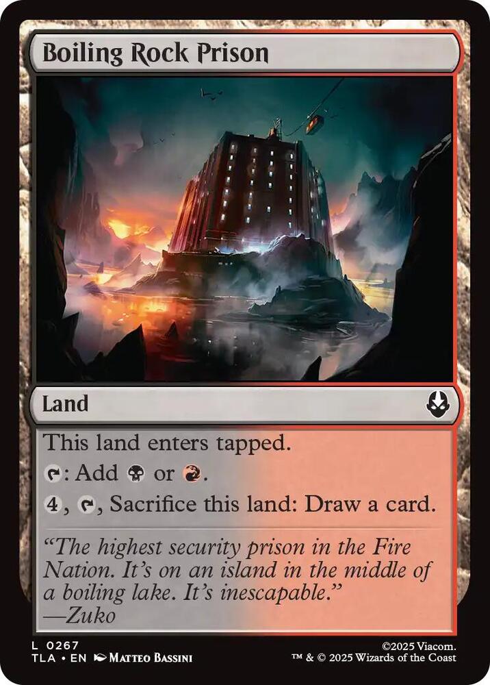 Boiling Rock Prison 267 card from Avatar: The Last Airbender