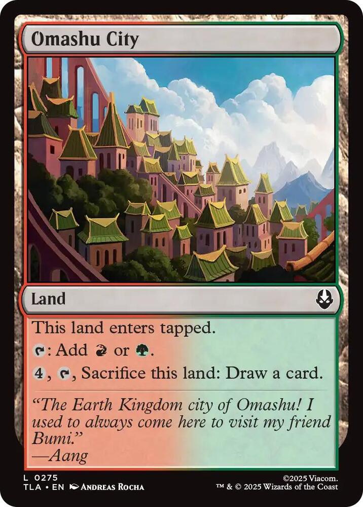 Omashu City 275 card from Avatar: The Last Airbender