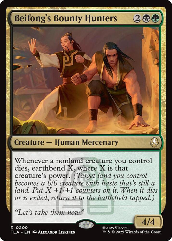 Beifong's Bounty Hunters 209 card from Avatar: The Last Airbender