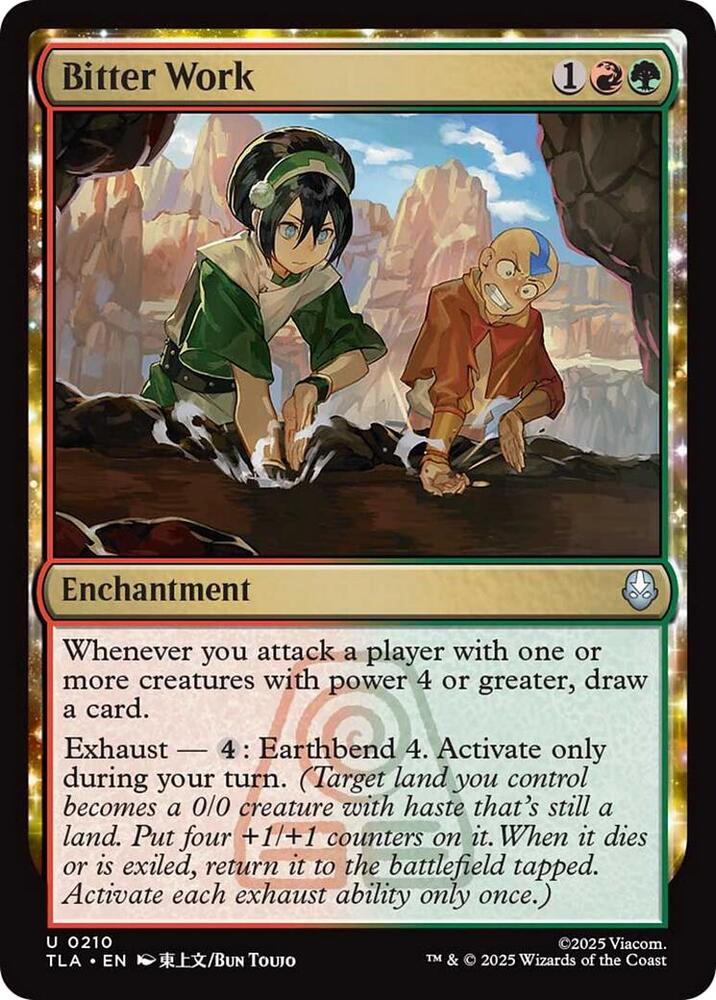 Bitter Work 210 card from Avatar: The Last Airbender