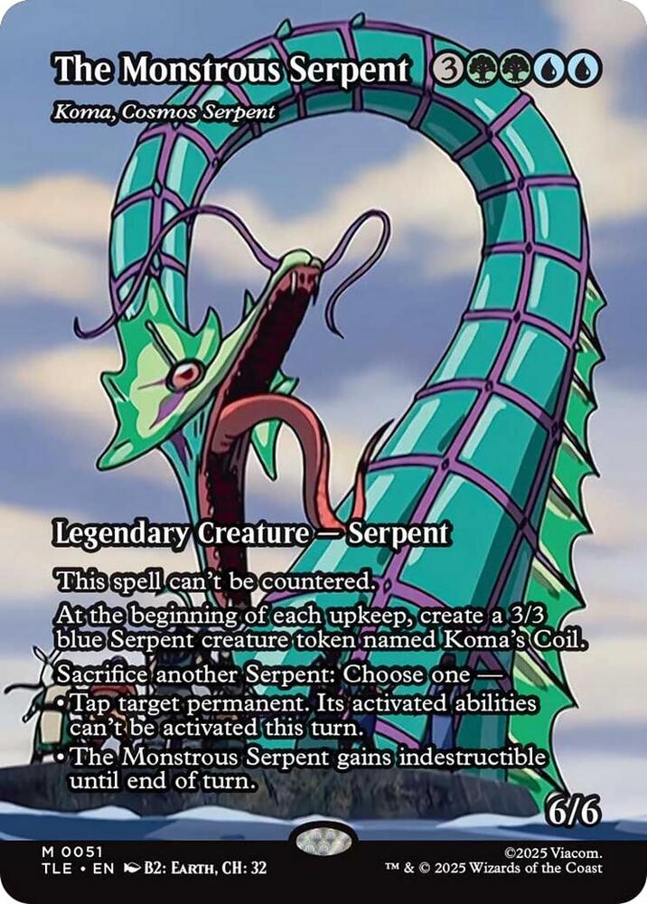 The Monstrous Serpent - Koma, Cosmos Serpent (Borderless) 51 card from Avatar: The Last Airbender: Eternal-Legal