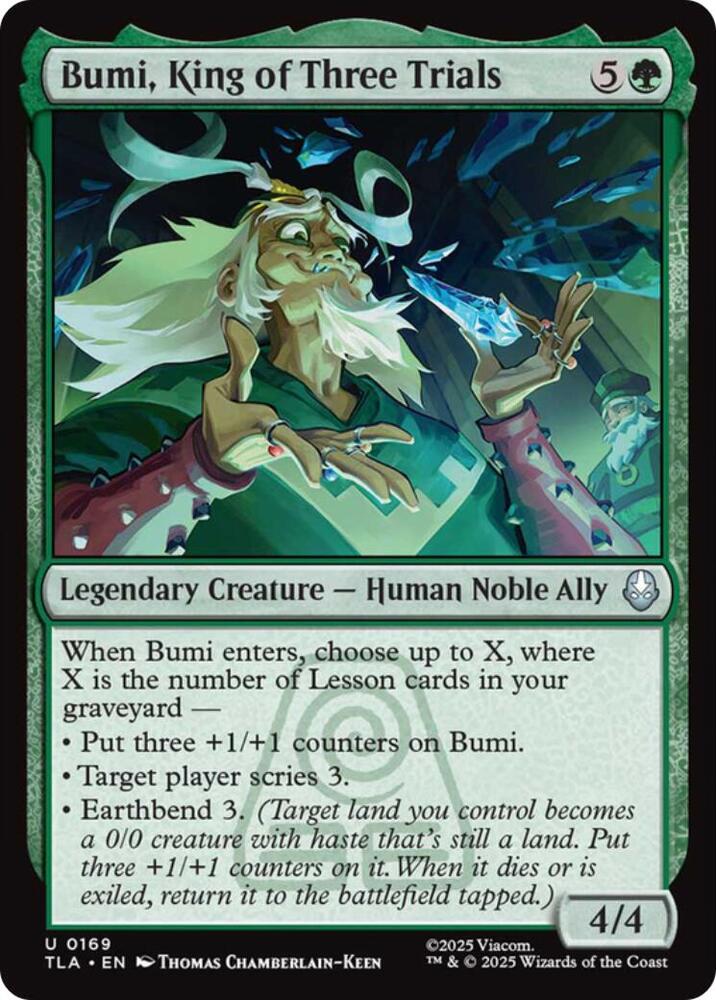 Bumi, King of Three Trials 169 card from Avatar: The Last Airbender