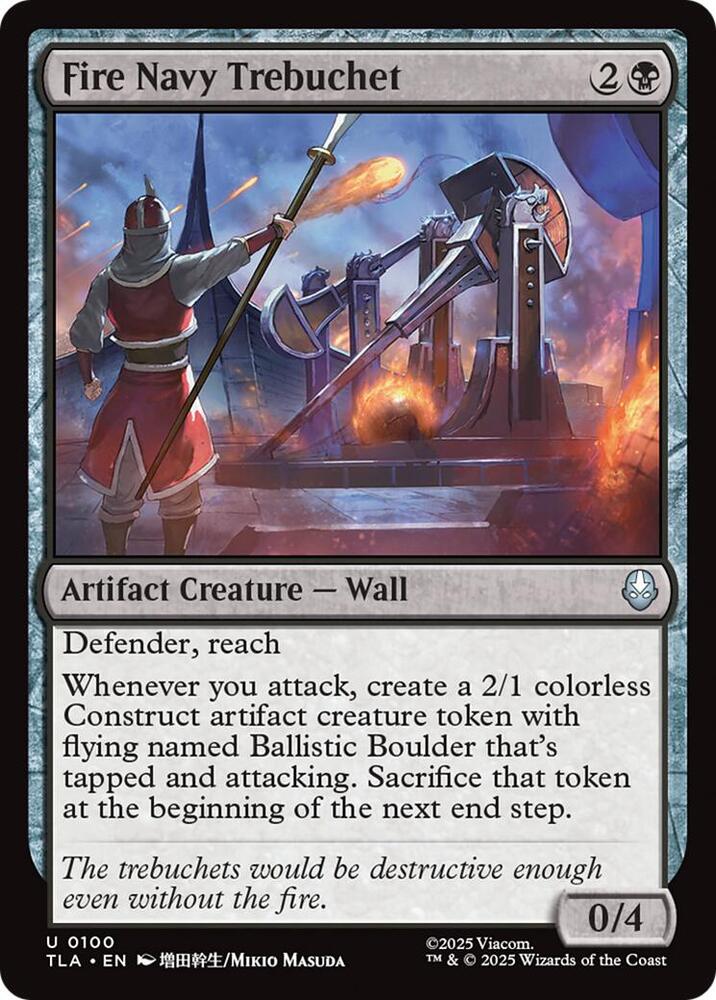 Fire Navy Trebuchet 100 card from Avatar: The Last Airbender